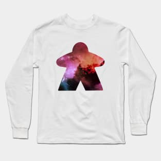 Red and Orange Space and Stars Meeple | Board Game Fan Long Sleeve T-Shirt